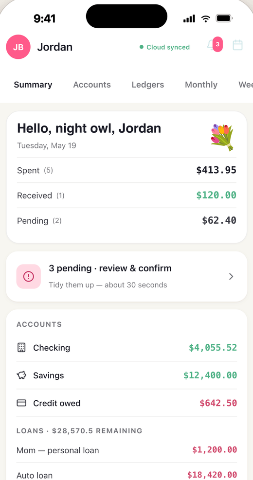 Centli summary screen