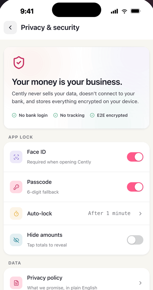 Centli privacy & security screen